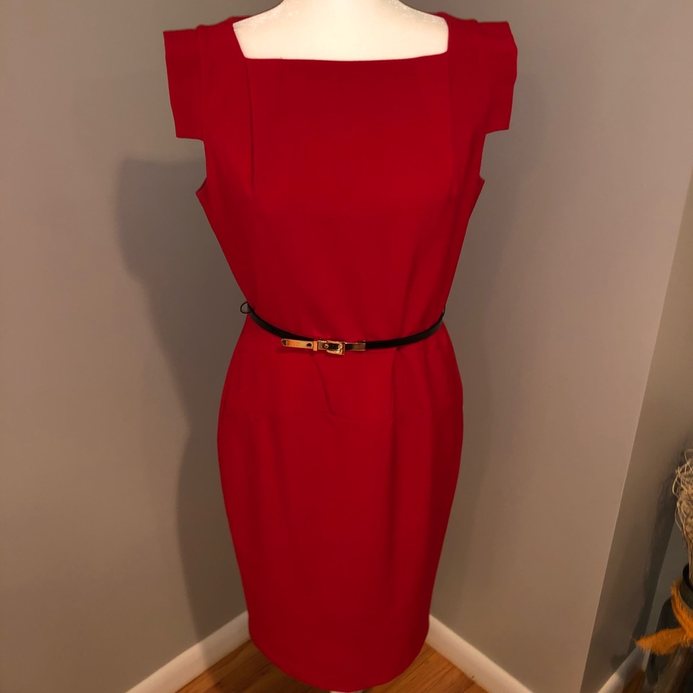 Red, Cap Sleeve, Dress